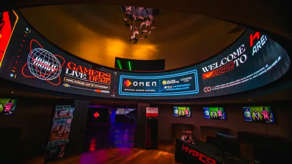 Rotunda LED ring and gaming stations